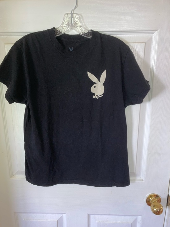 PLAYBOY Tops - PLAYBOY Black Tee with Vertical Logo